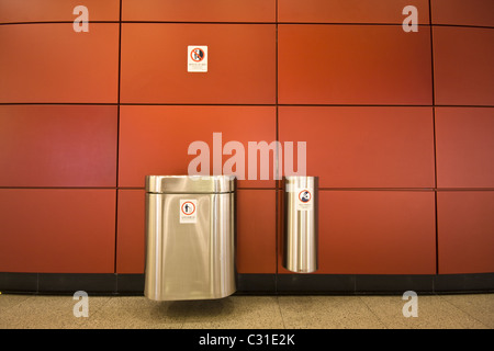 it is two rubbish bins in public area Stock Photo