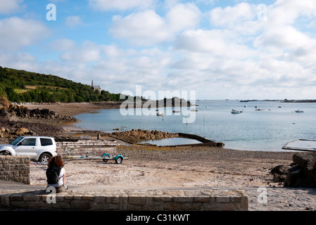 fishing and oyster port Pors Even Stock Photo