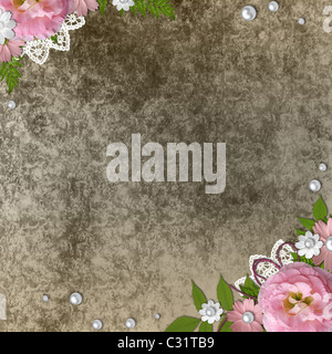 vintage background rose pearl lace Stock Photo