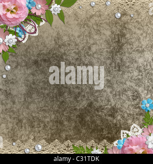 vintage background rose pearl lace Stock Photo