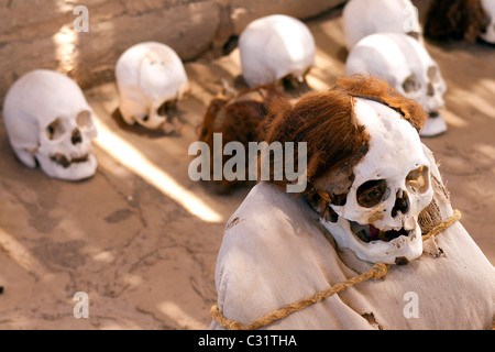 Nazca people mummy close to Nazca, Peru, Chauchilla cemetery, from about 200 AD Stock Photo