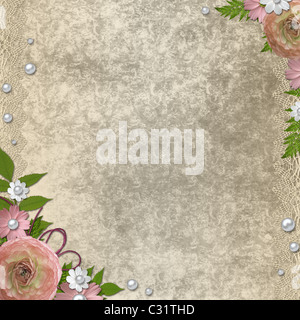 vintage background rose pearl lace Stock Photo