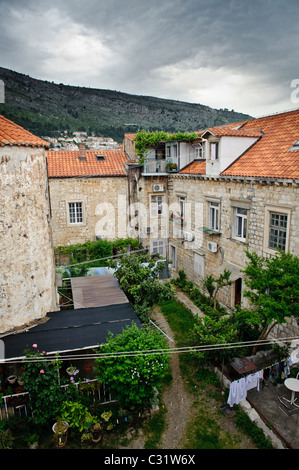 View from the Walls of Dubrovnik to town patio Stock Photo