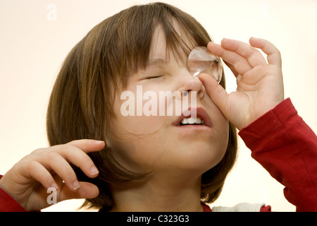 little girl and diamond Stock Photo