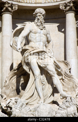 Rome - fontana di Trevi - Poseidon Stock Photo