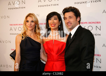Jillian Dempsey, Andrea Jung, Chairman and CEO of Avon Products Inc. and Patrick Dempsey The Avon Foundation hosts The Hope Stock Photo