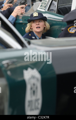 Gretchen Mol on the set of 'Life On Mars' filming at Coler-Goldwater Hospital on Roosevelt Island New York City, USA - 16.10.08 Stock Photo