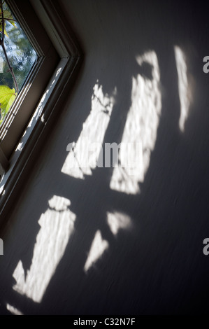 shadow with sash window,silhouette, window pain, outdoors, indoors Stock Photo