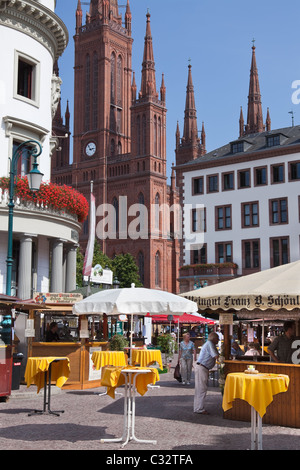 The Wiesbaden Market in the Schlossplatz Stock Photo