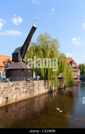 old crane, Lueneburg, Lower Saxony, Germany Stock Photo