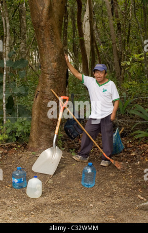 Mexican labourer taking a break in the jungle Stock Photo