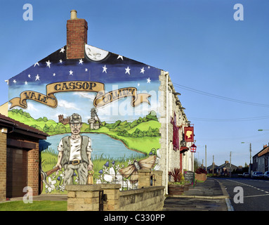 Mural memorial for Cassop Vale Coal mine and miners Stock Photo