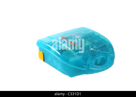 Plastic case with first aid kit Stock Photo