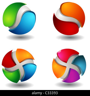 An image of a abstract 3d globe sphere set. Stock Photo
