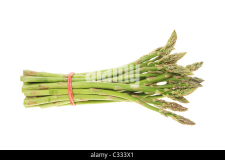 Bunch of fresh asparagus isolated on white Stock Photo