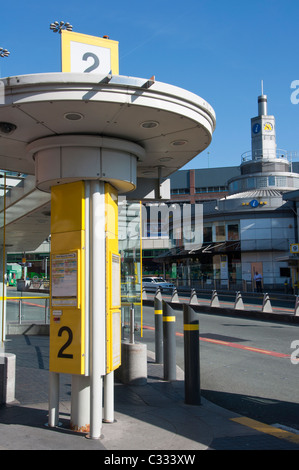 Queens Square bus station on Roe Street, Liverpool, England. Stock Photo