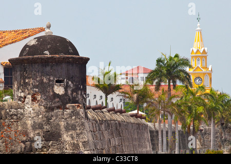Old city walls, Cartagena, Colombia Stock Photo