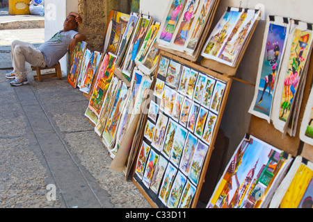 Cartagena, Colombia. Hat Salesman Stock Photo - Alamy