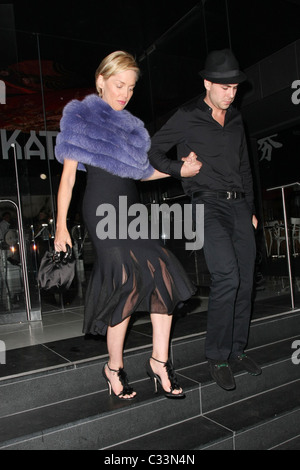 Sharon Stone and her boyfriend Chase Dreyfous outside Katsuya ...
