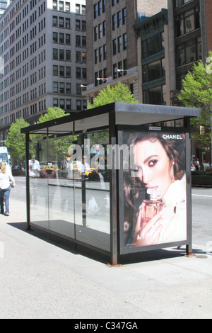 Bus Stop on Park Avenue Manhattan, New York Stock Photo