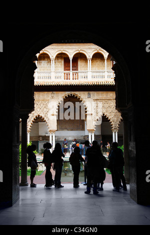 Patio de las Doncellas, Real Alcazar, Seville, Andalusia, Spain Stock Photo