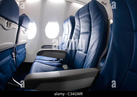 seats in airplane Stock Photo