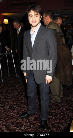 Daniel Radcliffe receives his portrait celebrating his performance in 'Equus' on Broadway at Sardi's New York City, USA - Stock Photo