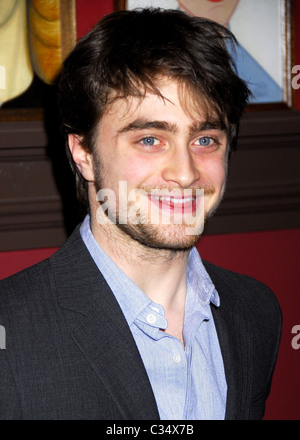 Daniel Radcliffe receives his portrait celebrating his performance in 'Equus' on Broadway at Sardi's New York City, USA - Stock Photo