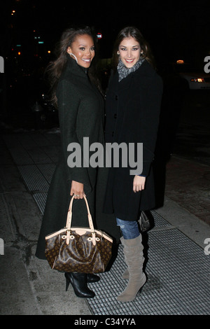 Miss USA 2008 Crystle Stewart and Miss Universe 2008 Dayana Mendoza out and about in Manhattan New York City, USA - 30.01.09 Stock Photo