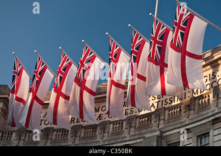 White Ensign flags Admiralty Arch London UK Stock Photo