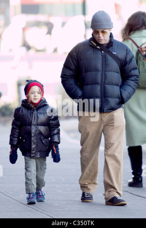 James Wilkie Broderick and father Matthew Broderick out and about in