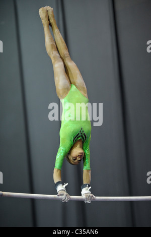 16.04.2011 Glasgow World Cup Gymnastics.Kelvin Hall Glasgow. Jessica Lopez (VEN) in action Stock Photo