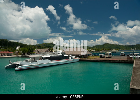 Airport ferry,wharf and terminal Vaitape Bora Bora French Polynesia Stock Photo