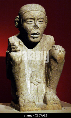 Pre-Columbian art. Aztec. Standard Bearer. 15th–early 16th century. Sandstone, laminated. Castillo de Teayo. Veracruz. Mexico. Stock Photo