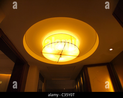 Ceiling light at hotel room Stock Photo
