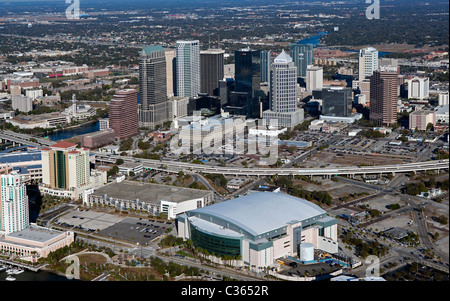 aerial view above Tampa, Florida Stock Photo