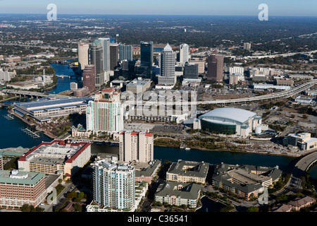 aerial view above Tampa, Florida Stock Photo
