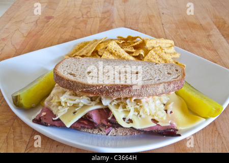 A Reuben sandwich Stock Photo