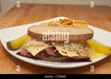 A Reuben sandwich Stock Photo