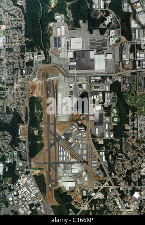 aerial map view above Boeing Field King County International Airport ...