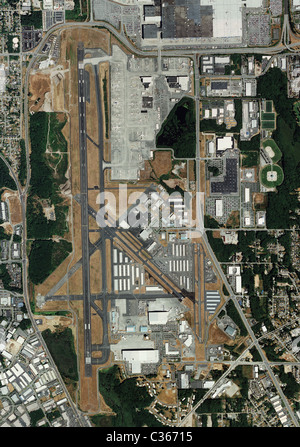 aerial map view above Paine Field Snohomish County airport home to Boeing Everett Factory Stock Photo