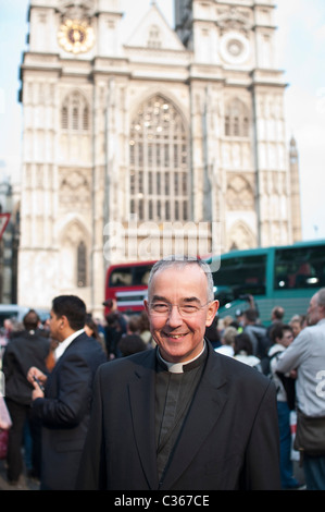 Portrait of The Right Reverend Dr John Hall, Dean of Westminster taken on the eve of the Royal wedding. Stock Photo