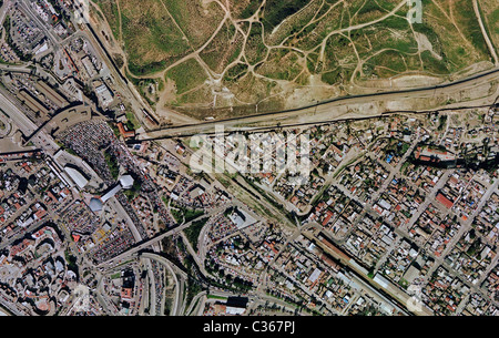 aerial map view above Mexican American border Crossing San Ysidro