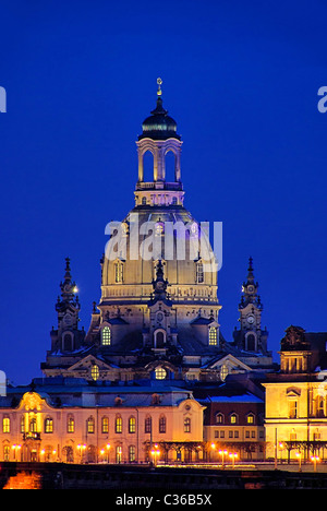 Dresden Frauenkirche Nacht - Dresden Church of Our Lady by night 05 Stock Photo
