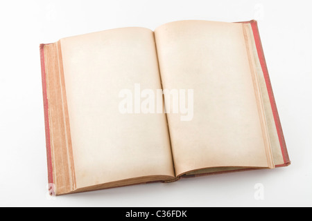 front view of open book with blank pages Stock Photo