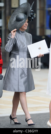 Zara Phillips attends the wedding of Prince William and Kate Catherine Middleton at Westminster Abbey. Stock Photo