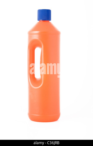 orange bottle, cleaning product on white background Stock Photo