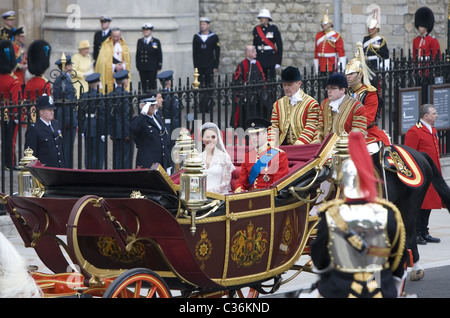 Royal Wedding of Prince William and Catherine Middleton. 29th April 2011. Prince William, Duke of Cambridge and Catherine, Stock Photo