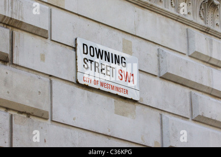 Sign for 10 Downing Street City of Westminster London England Stock Photo