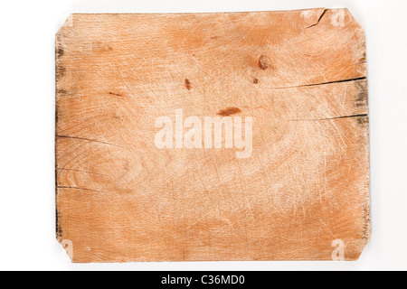 old wooden board with cracks and age marks Stock Photo